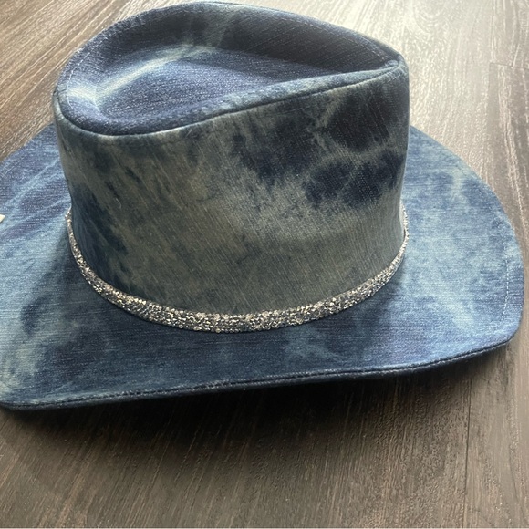 Denim Cowboy Hat with Bling Trim - Picture 3 of 5